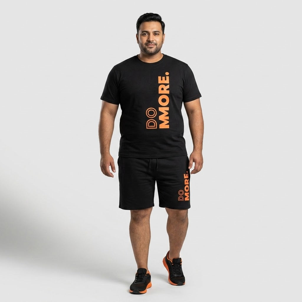 Black Do More Co-Ord Set made from 420 GSM Interlock Fabric