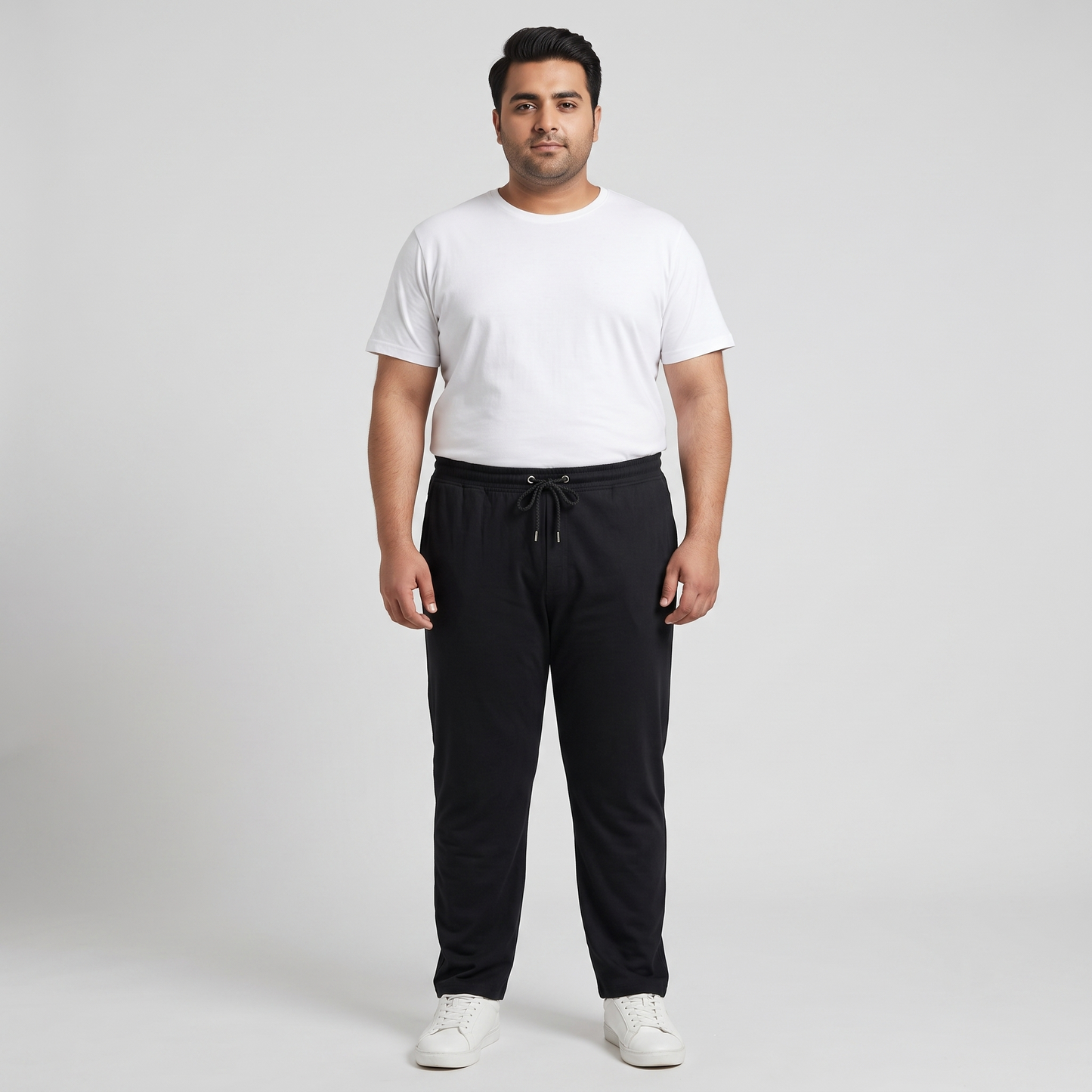 Black Elastic Waist Jersey Trouser  PSM-11362
