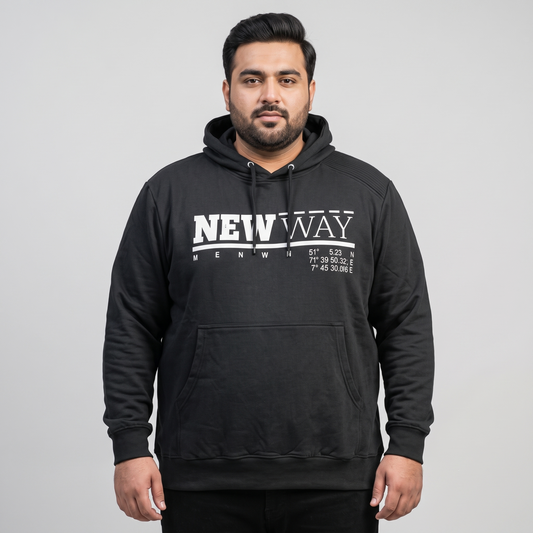 Black Essential Plus Size Hoodie PSM-10451