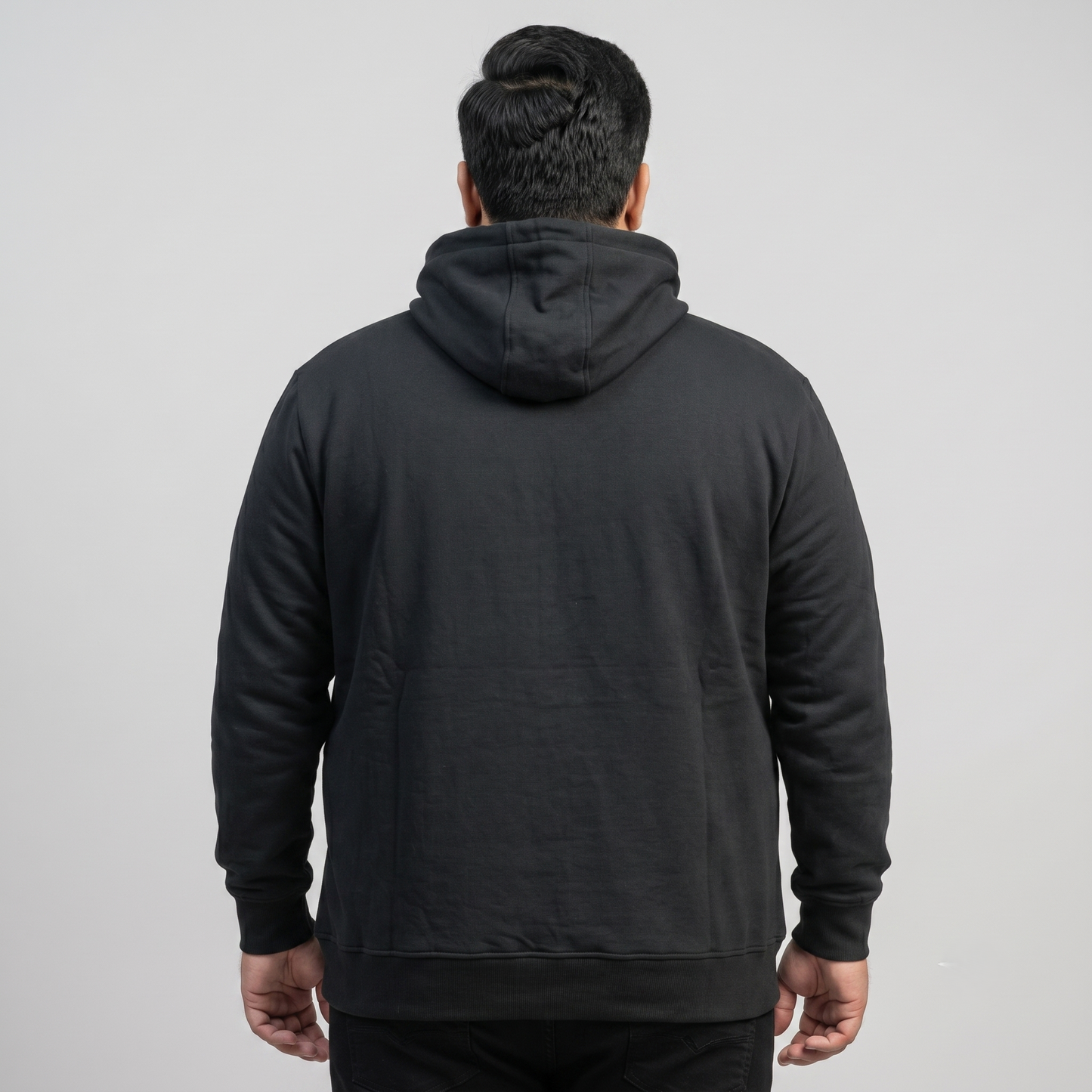 Black Essential Plus Size Hoodie PSM-10451