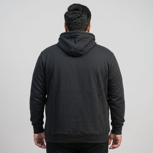 Black Essential Plus Size Hoodie PSM-10451