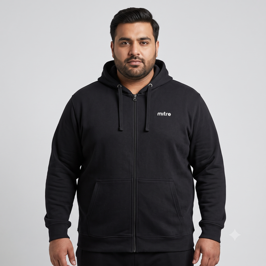 Black Fleece Big Size Zipper Hoodie PSM-4243