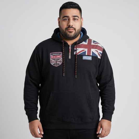 Black Fleece Big Size Zipper Hoodie PSM-4700