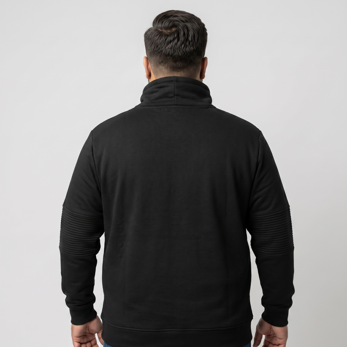 Black Fleece Pullover Cowl Neck Hoodie PSM-8816