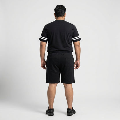 Black Graphic Striped Interlock Co-Ord Set