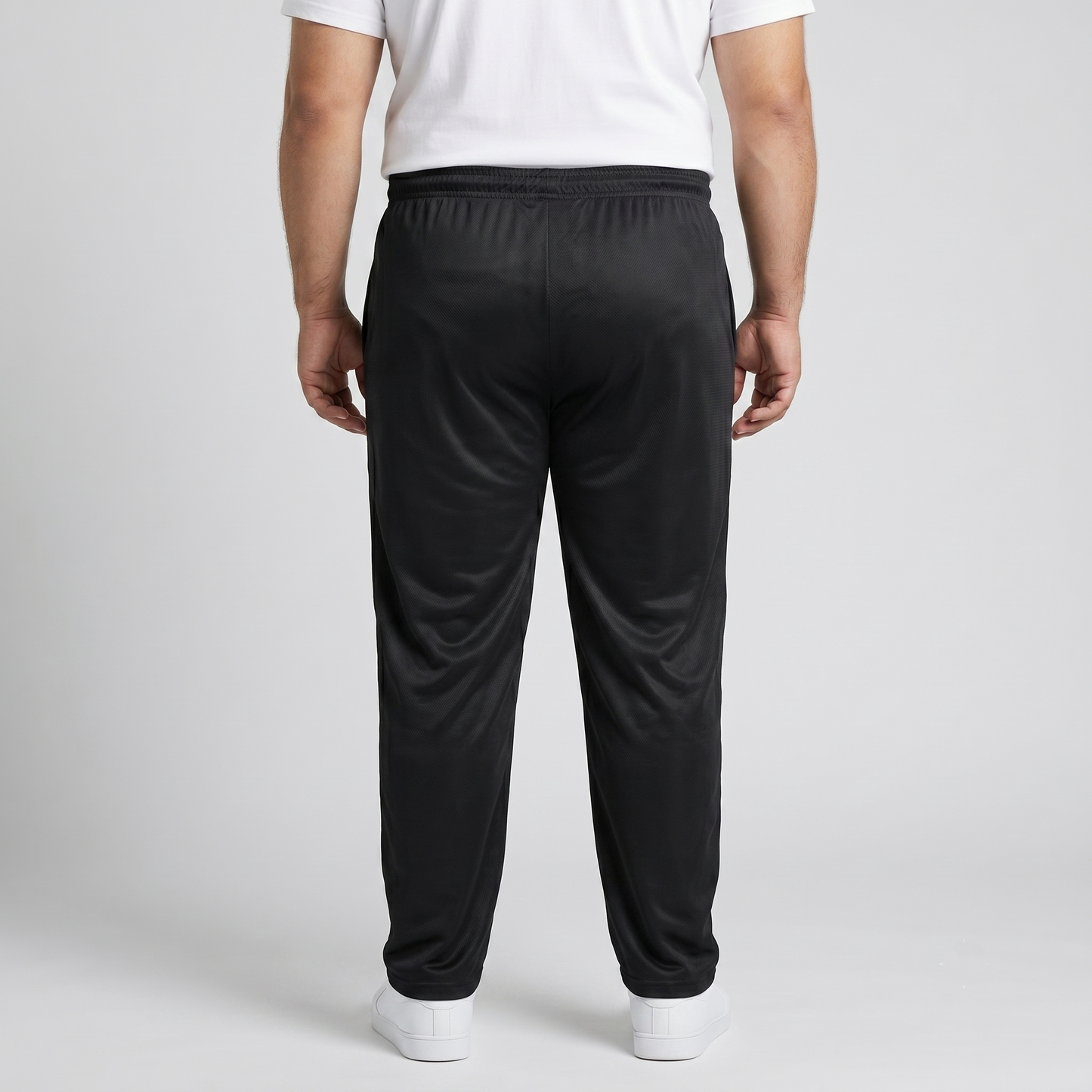 Black Mesh Polyester Plus Size Trouser PSM-9081