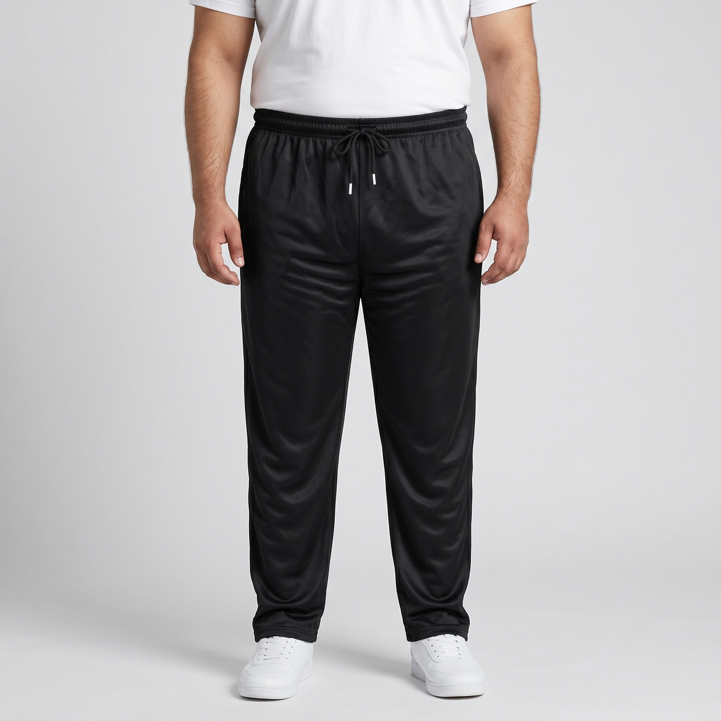 Black Mesh Polyester Plus Size Trouser PSM-9081