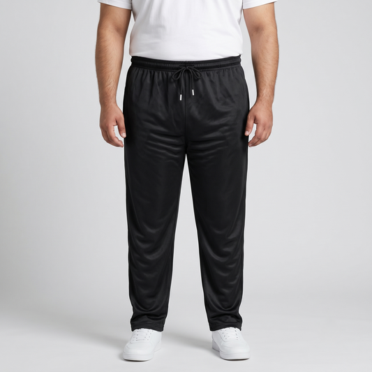 Black Mesh Polyester Plus Size Trouser PSM-9081