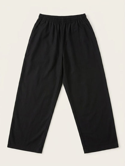 Black Plus Size Elastic Waist Trouser made from Cotton Lawn fabric