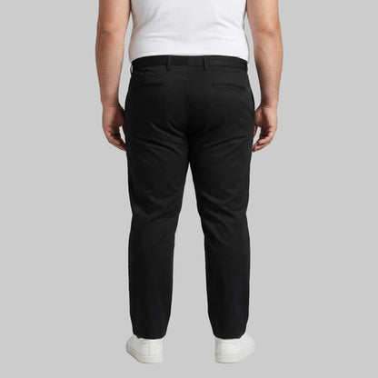 Black Plus Size Straight-Fit Cotton Pant for Men