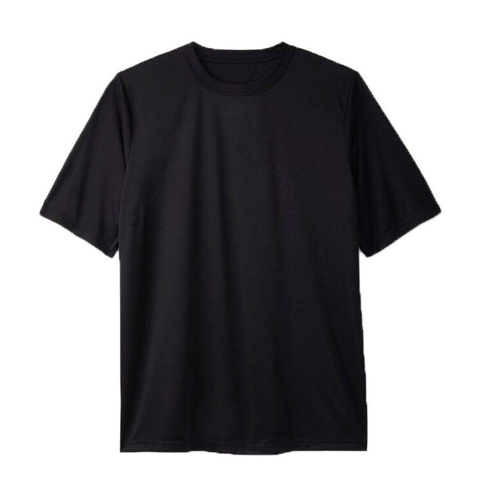 Plain Black Plus Size Crewneck T-Shirt PSM-8643