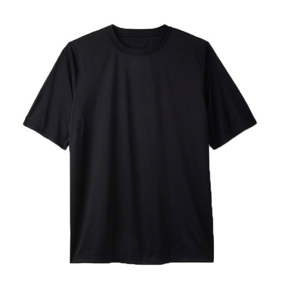 Plain Black Plus Size Crewneck T-Shirt PSM-8643