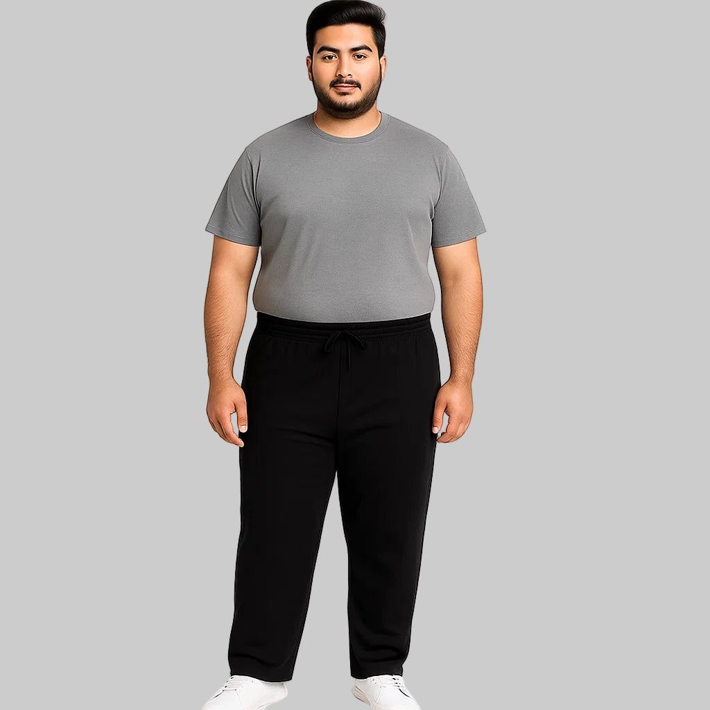 Black Side-Striped Plus Size Trouser PSM-9911