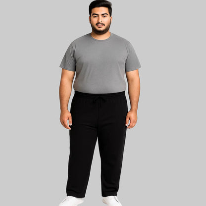 Black Side-Striped Plus Size Trouser PSM-9911
