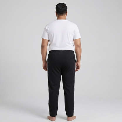 Black Side-Striped Plus Size Trouser PSM-9911