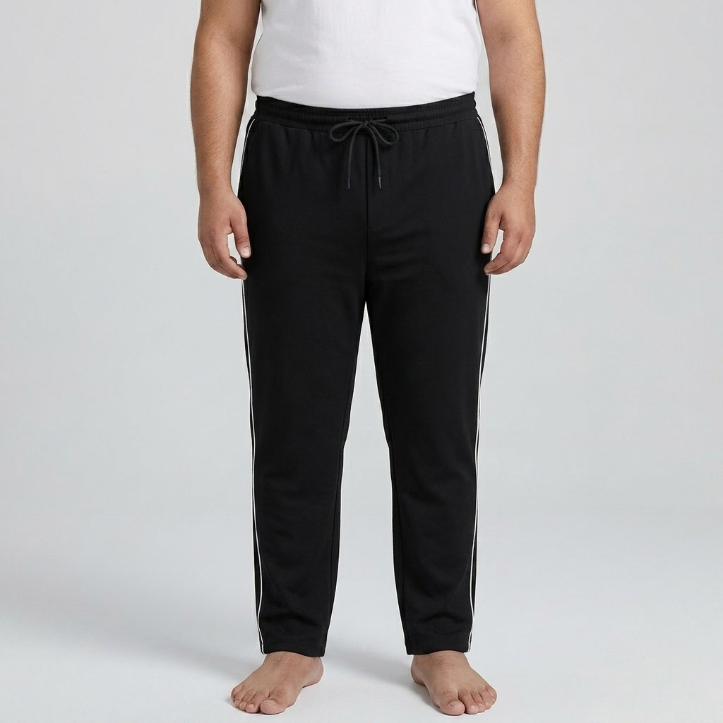 Black Side-Striped Plus Size Trouser PSM-9911