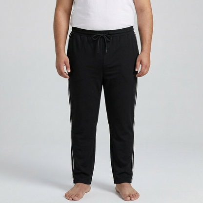 Black Side-Striped Plus Size Trouser PSM-9911