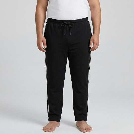 Black Side-Striped Plus Size Trouser PSM-9911