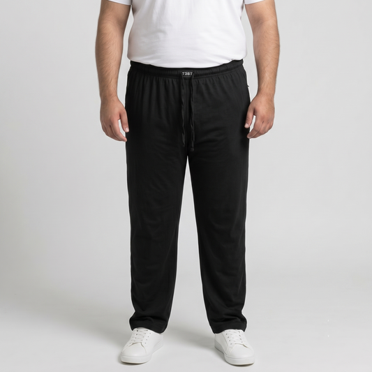 Black UrbanEase Plus Jersey Trousers With Zip Pockets PSM-8084