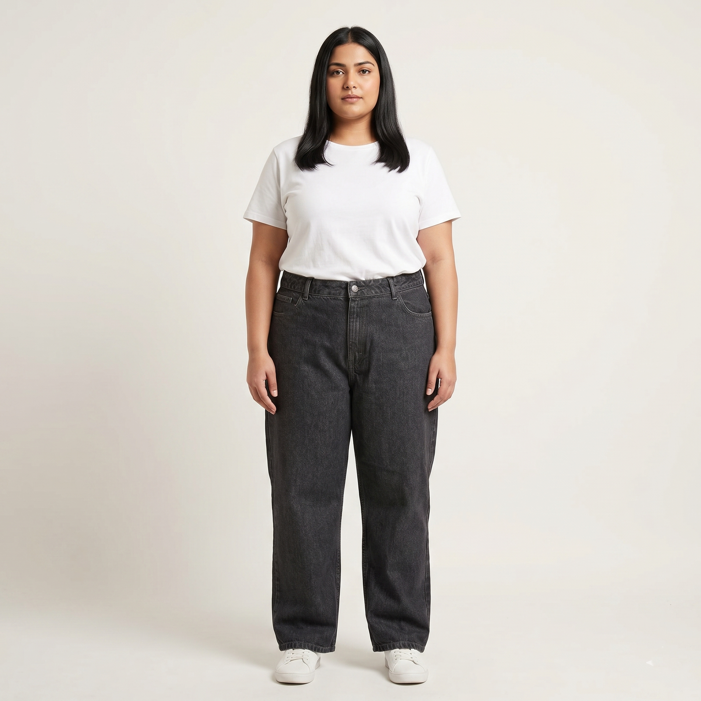 Black Washed Classic Straight Denim Jeans PSW-11087