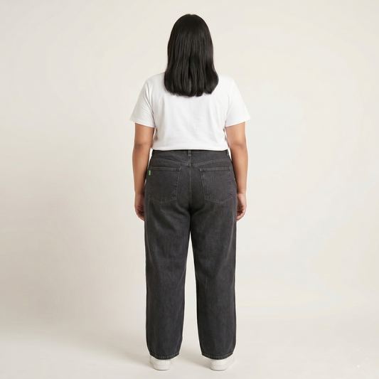 Black Washed Classic Straight Denim Jeans PSW-11087