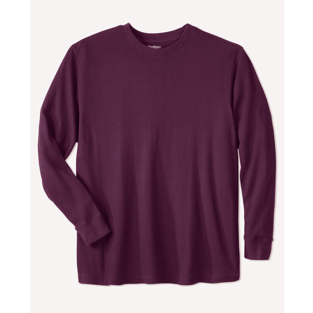 Blackberry Waffle-Knit Thermal Crewneck Tee PSM-8653