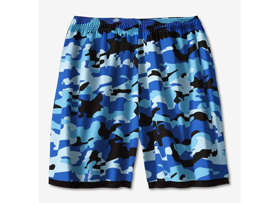 Blue Camo Hang Down Jersey Big Size Shorts PSM-5362