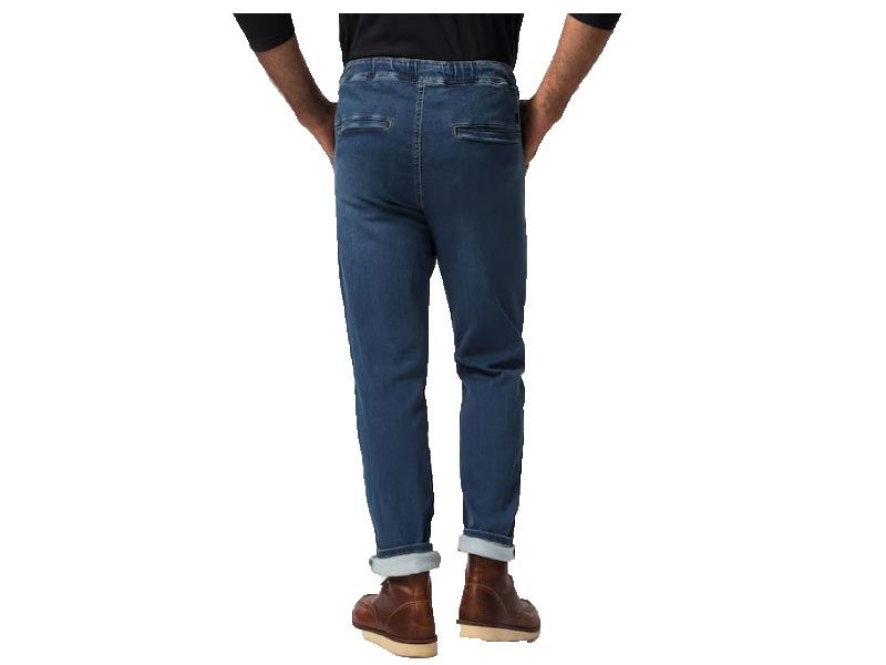 Blue Straight Fit Pull On Waistband Terry Jeans PSM-7618