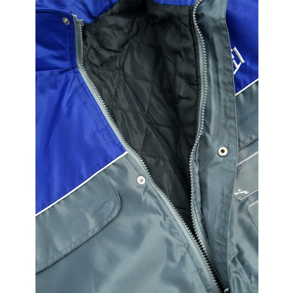 Blue Grey Plus Size Polyester Jacket PSM-7653