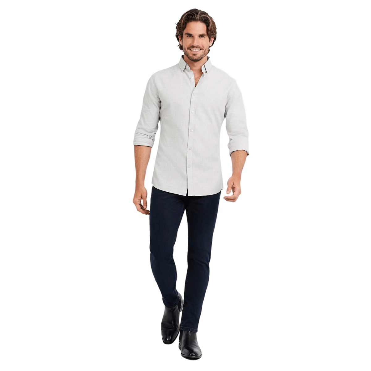 Blue Midnight Tapered Flex Jean featuring premium stretch denim, a tapered leg, and a comfortable fit for all-day wear. Stylish and versatile for any occasion.