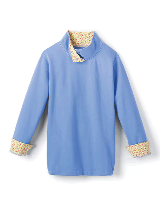 Blue Print Fleece Sweatshirt PSW-8987