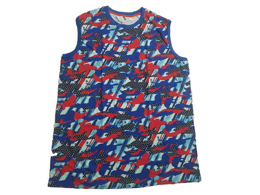 Blue Red Camo Big & Tall Size Muscle T Shirt PSM-5557