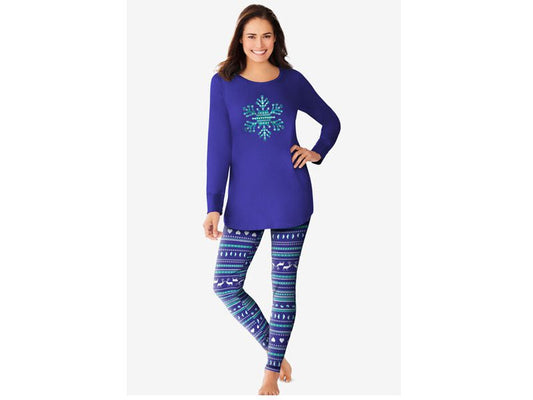 Blue Sapphire Fair Isle Legging Set PSW-6216