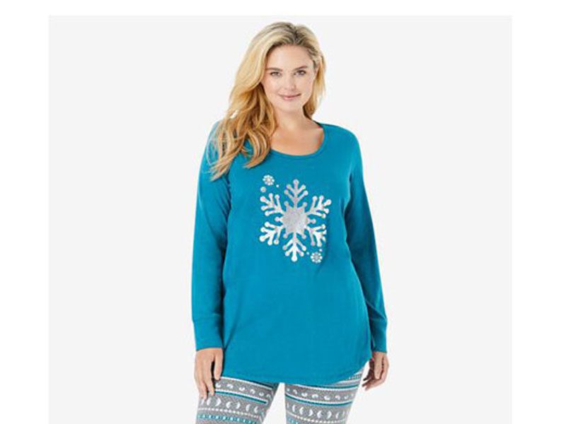 Blue Snow Graphic Long Sleeve T-Shirt PSW-6561