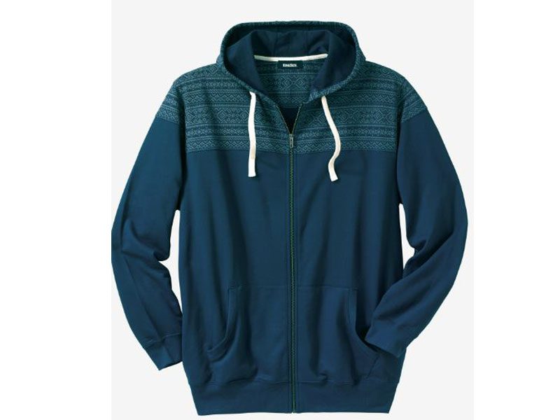 Blue Terry Big & Tall Size Snow Lodge Hoodie PSM-5007