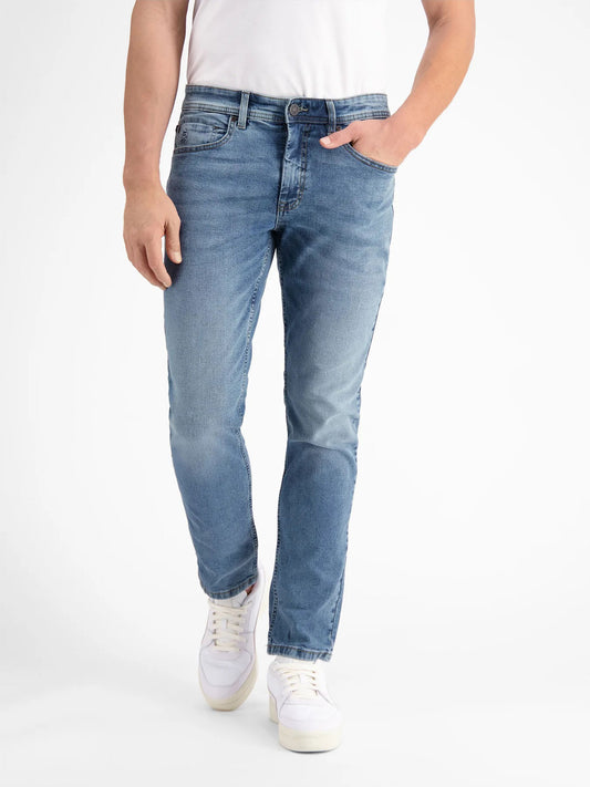 Blue Wash Relaxed Fit Straight Leg Jeans PSM-9021