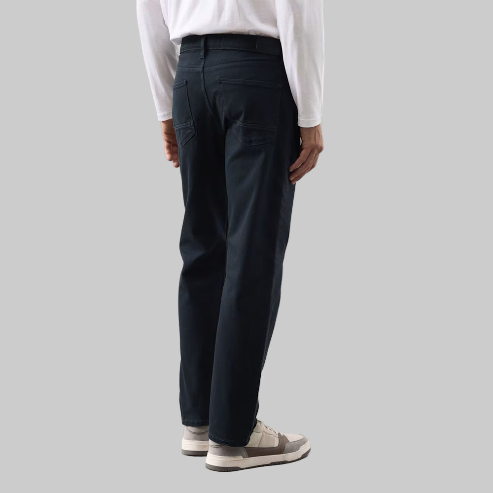 Men’s Blue & Black 360 Flex Straight Fit Jeans — stretch denim, mid-rise, straight leg,