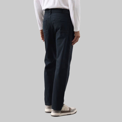 Men’s Blue & Black 360 Flex Straight Fit Jeans — stretch denim, mid-rise, straight leg,