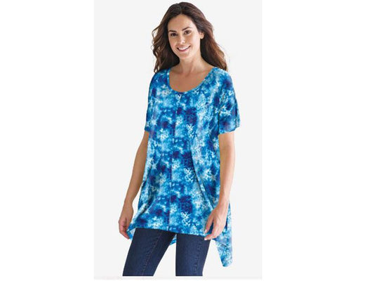 Blue Tie Dye Sharkbite Trapeze Tunic PSW-4658