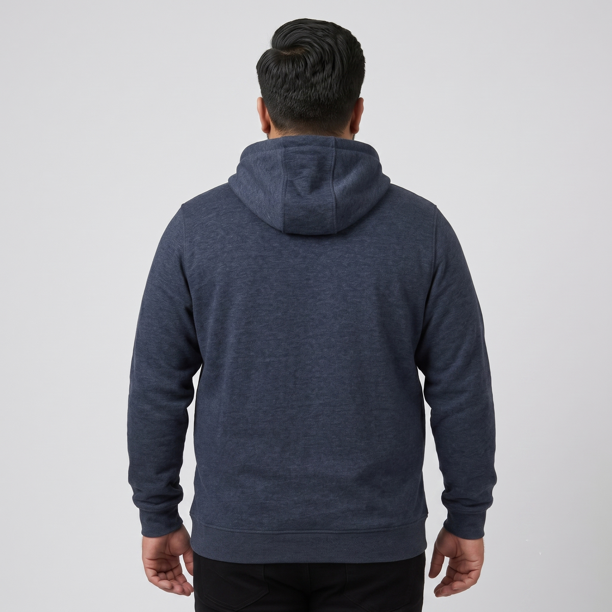 Blue Fleece Big Size Over Head Hoodie PSM-4467