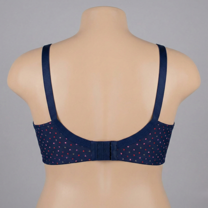 Blue Heart Print Plus Size Wireless Bra PSW-10805