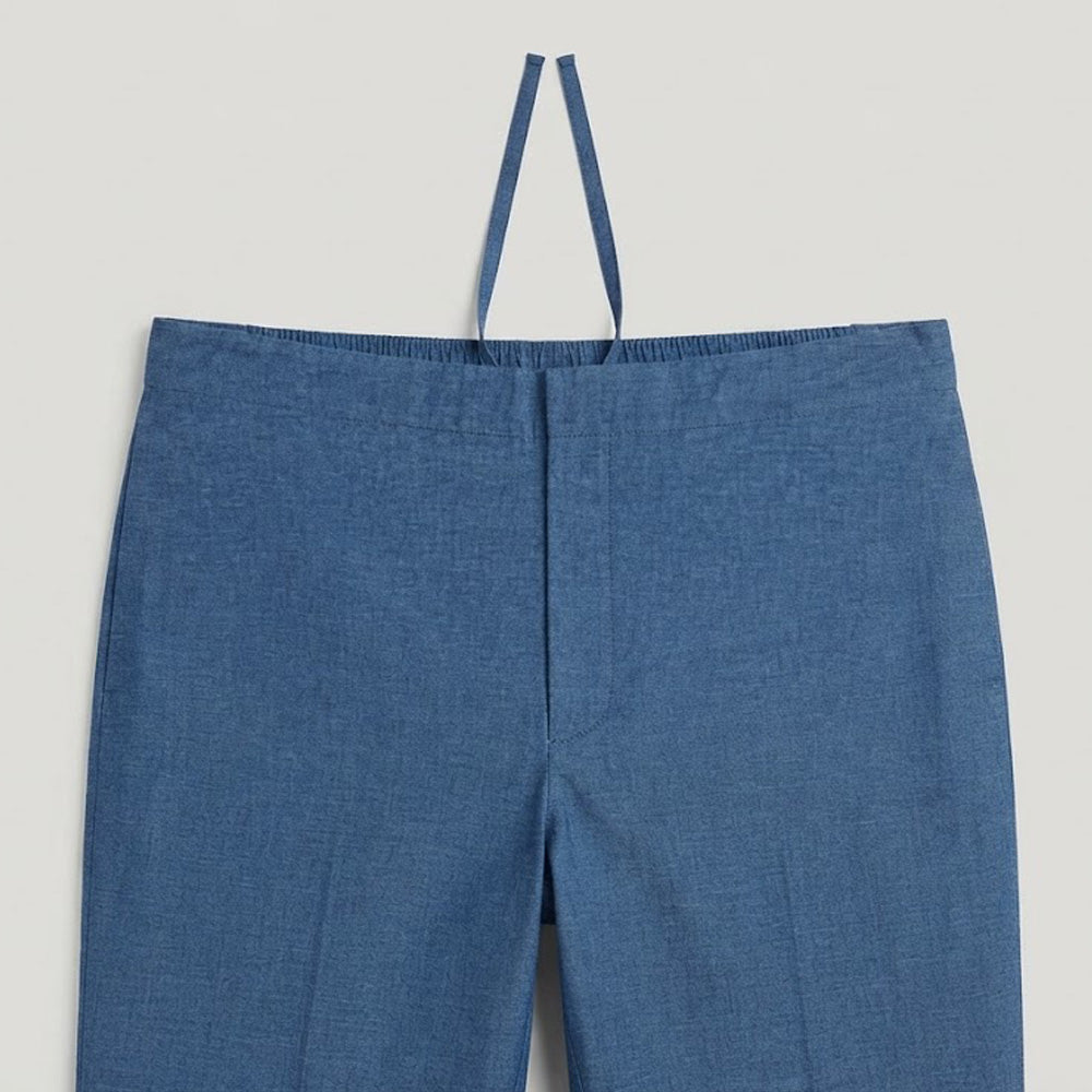 Blue Irish Linen Cuban Collar Co-Ord Set with Cuban collar shirt and matching trousers