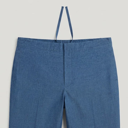 Blue Irish Linen Cuban Collar Co-Ord Set with Cuban collar shirt and matching trousers