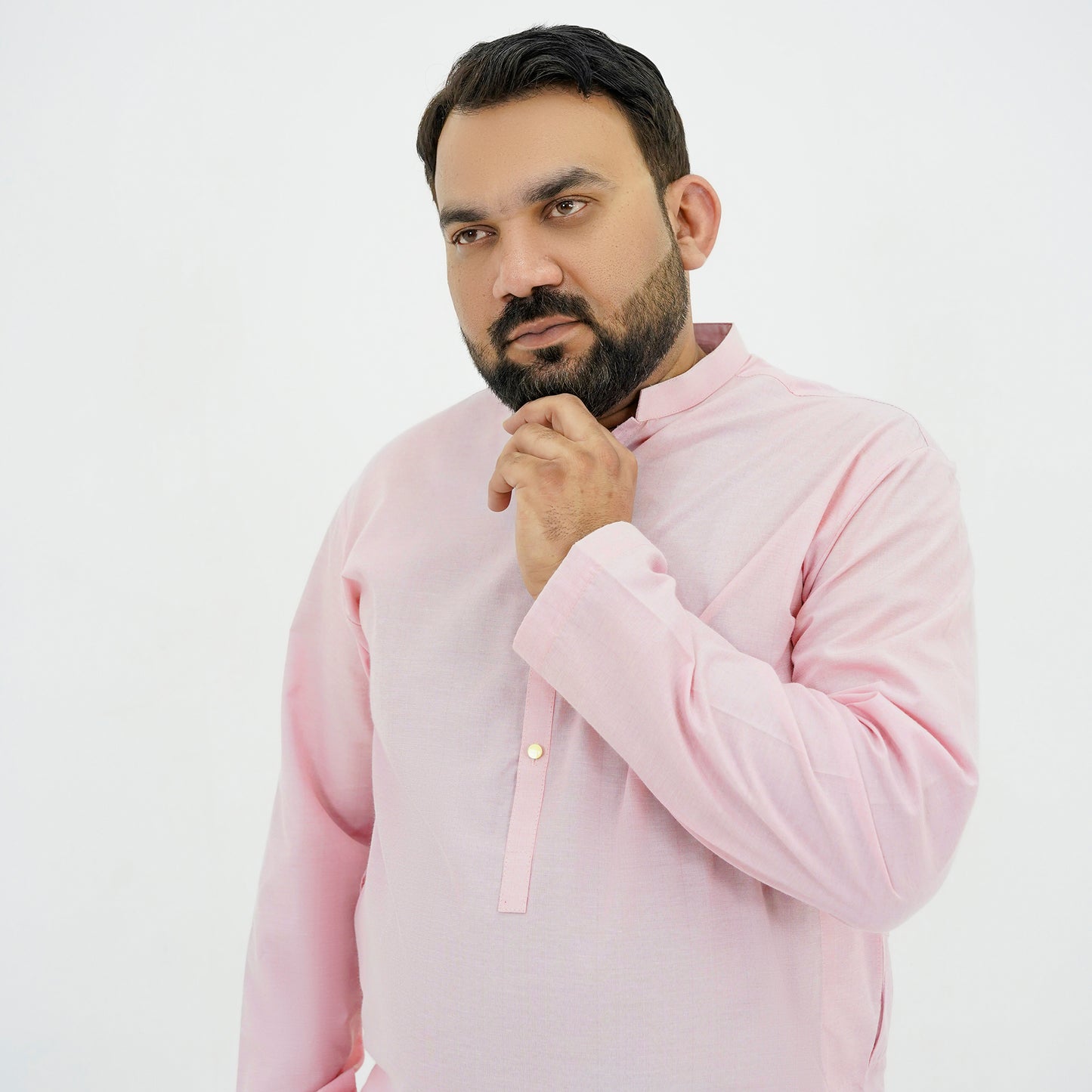 Blush Pink Cotton Classic Plus-Size Kurta Pajama PSM-9054
