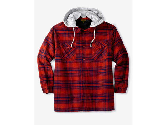 Bordeaux Plaid Without Hood Shirt Jacket PSM-6613