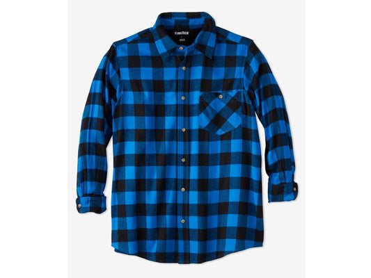 Bright Blue Buffalo Check Plaid Flannel Shirt PSM-7600