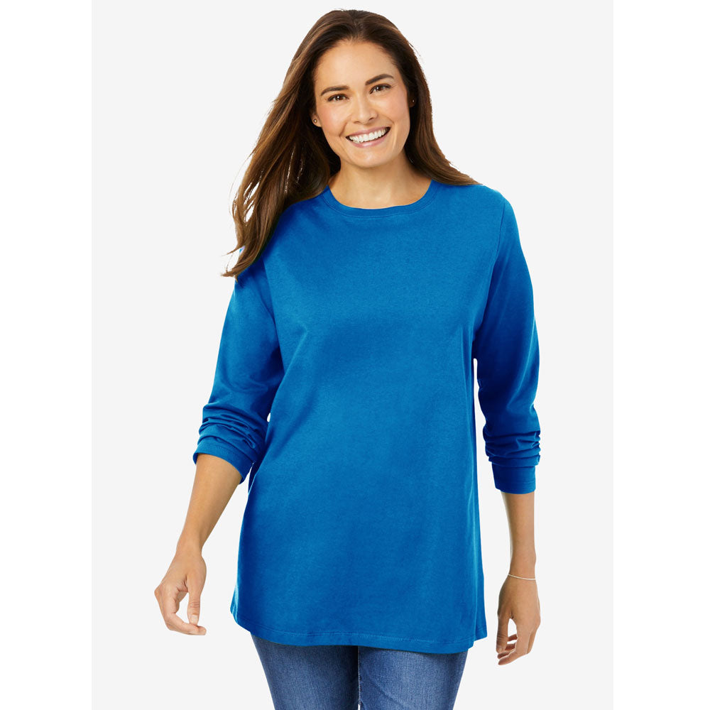 Bright Cobalt Perfect Long-Sleeve Crewneck Tee PSW-7897