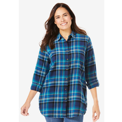 Bright Cobalt Plaid Flannel Shirt PSW-8181