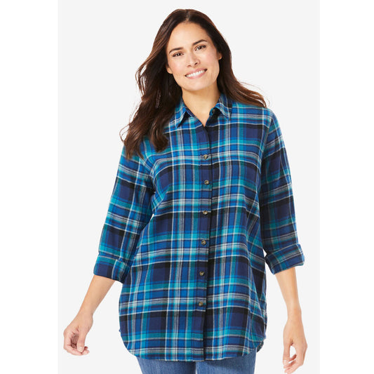 Bright Cobalt Plaid Flannel Shirt PSW-8181