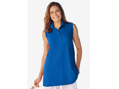 Bright Cobalt Sleeveless Polo Tunic PSW-7229